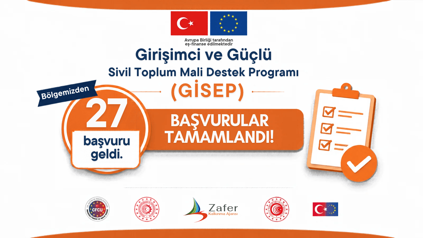 Girişimci ve Güçlü Sivil Toplum Mali Destek Programı (GİSEP) Başvuru Süreci Tamamlandı